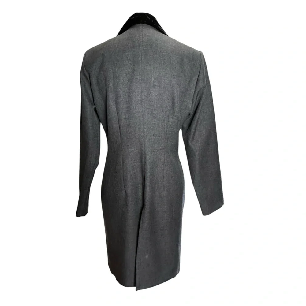 Vintage Ultra Dress New York Gray Blazer Velvet Collar 10 | Academia Office Chic